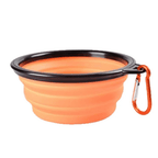 Tigela Pet Retrátil 2 em 1 - Leve Água e Ração Aonde For Comedouro Com Bebedouro Retrátil Para Pets Madrupet Laranja 350ml (13x9x5.5cm) 